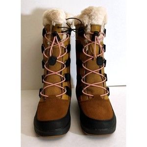 All in Motion Kids' Alberta Winter Boots Cognac Thermolite Faux Fur brown, 13